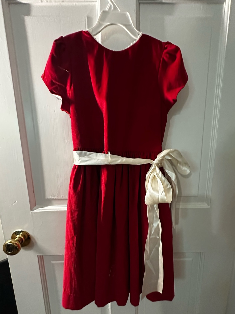 Girls Bailey Boys Red Party Dress with Ivory Sash